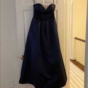 Hayley Paige Occasions Navy Blue Silk Dress